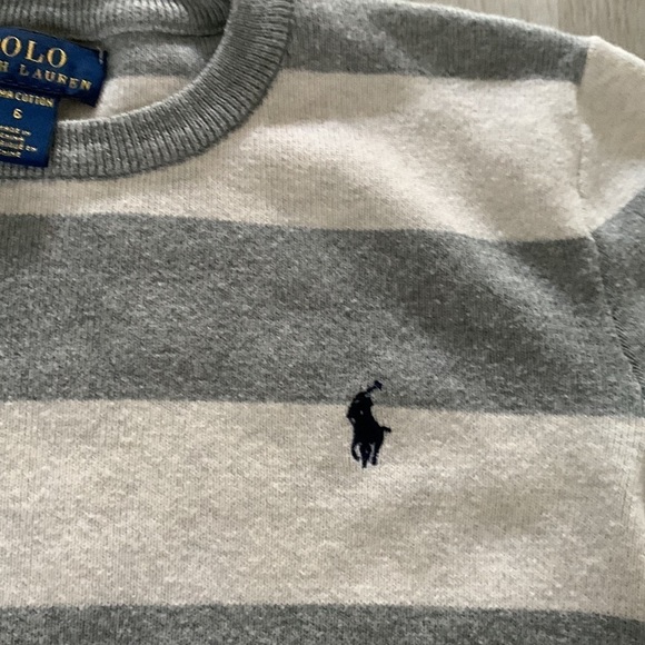 Polo Ralph Lauren stripped sweater gray cream size 6‎ - Picture 2 of 5
